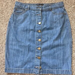 Forever 21 Button Down Denim Midi Skirt